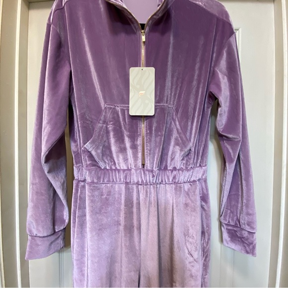 NWT Fabletics | Velour Zip-Up Wide Leg Onesie - Picture 6 of 13